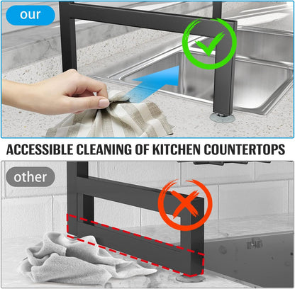 ［2-Tier 4 Baskets］Over the Sink Dish Drying Rack, 24.8"-35.4", Large Sink Rack for Kitchen, Extensible and Adjustable, Saving Kitchen Space