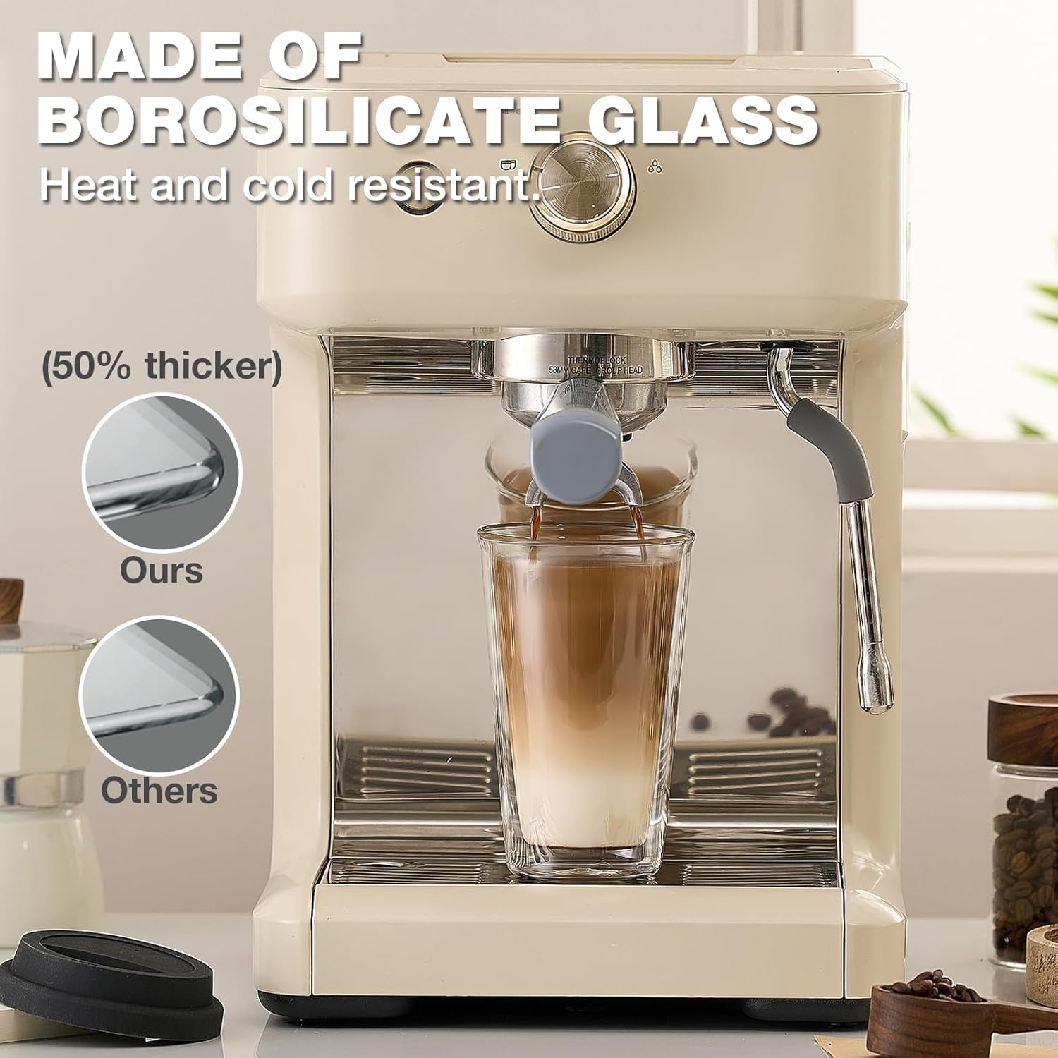 2 Packs Double Walled Glass Coffee Mugs with Silicone Lids, 12 OZ Reusable Glass Coffee Cups, Insulated Coffee Mugs, Cappuccino,Tea,Latte,Iced Coffee Cups, Glass Travel Mug, Heat Resistant