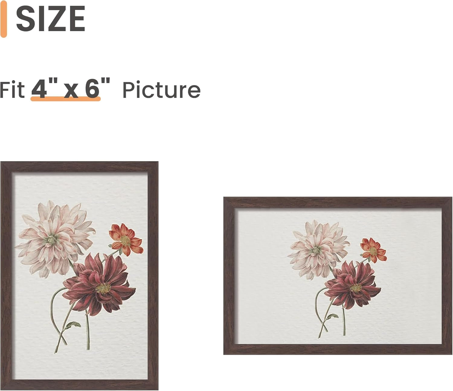 3 Pack 5X7 Picture Frame Bundle with 4X6 Brown Frames