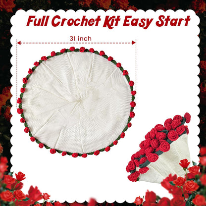 Finished Flower Bouquet Blanket, Handmade Crochet Flower Blanket, Soft Knitted Throw Rose Blankets, Romantic Gift for Birthday Wedding Valentine’S Day Mother'S Day Christmas (Rose, 31 Inch)