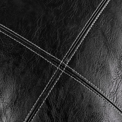 2 Packs Black Lumbar Plaid Faux Leather Decorative Throw Pillow Covers 12X20 Inch for Living Room Couch Bed Sofa, Boho Farmhouse Home Decor, Hand Stitched Rectangle Cushion Case 30X50 Cm