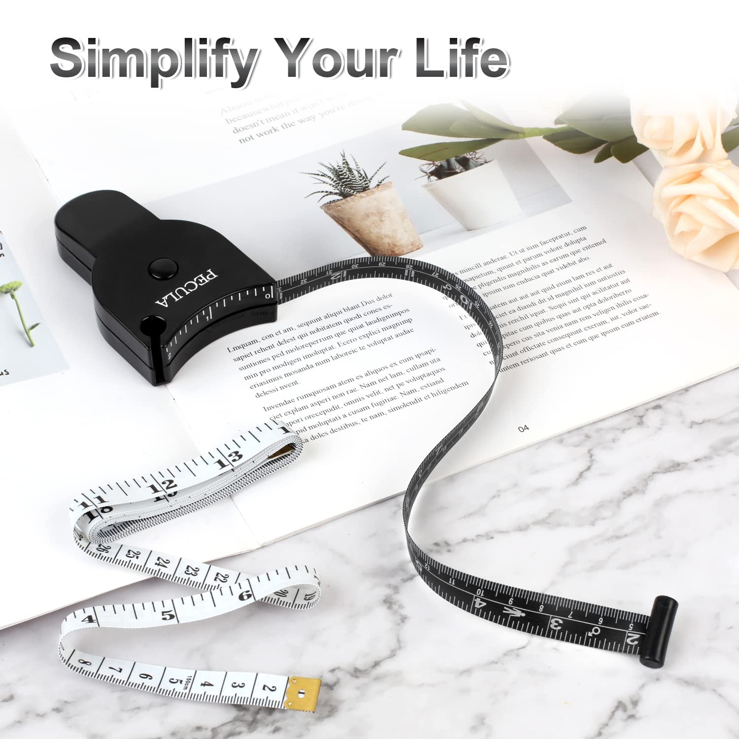 Body Measuring Tape 60 Inch, Body Tape Measure, Lock Pin and Push Button Retract, Body Measurement Tape, Black