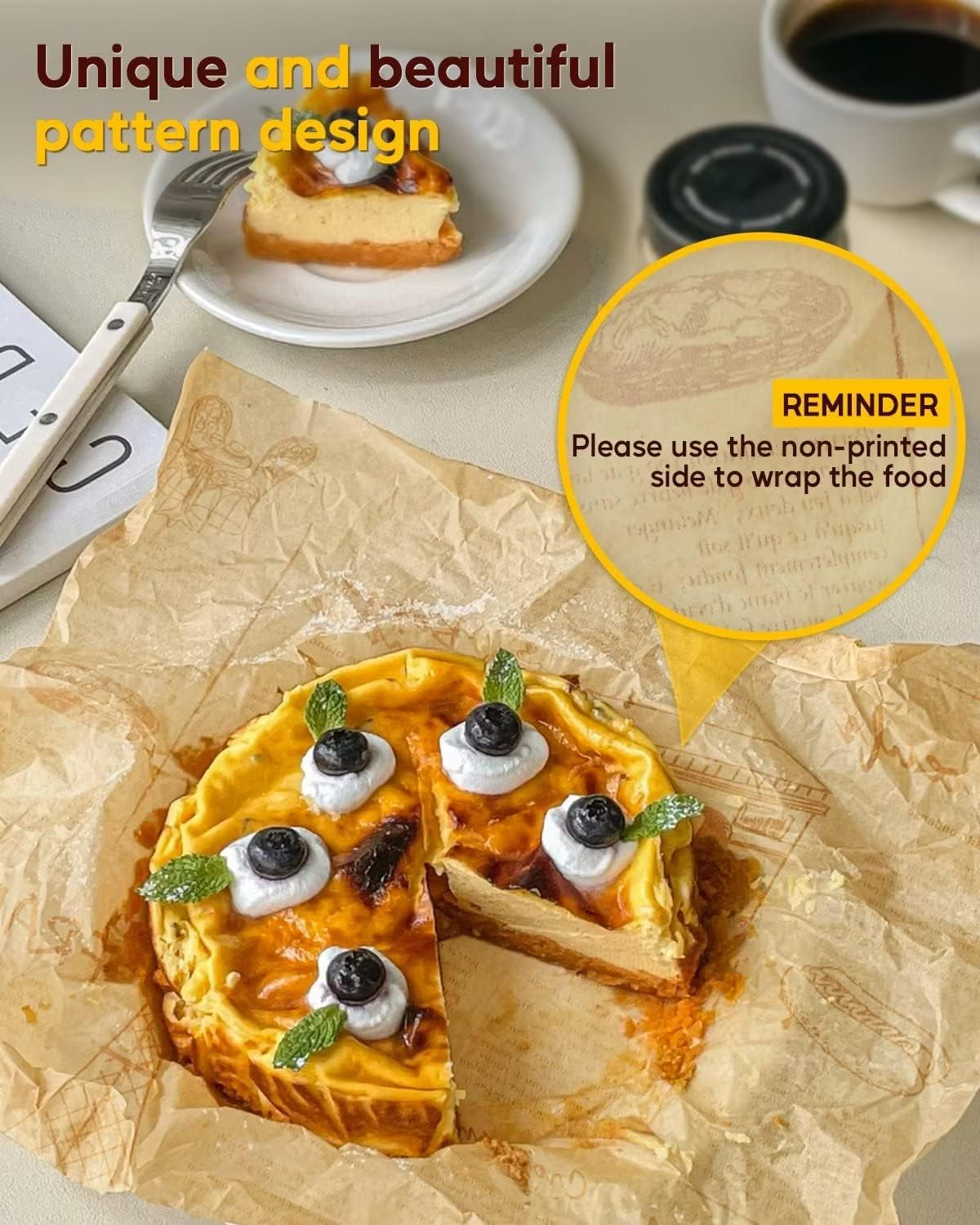 100 Pcs Sandwich Wrapping Paper, 12X12 Inch Food Basket Liners, Grease Proof & Non-Stick Baking Parchment Paper