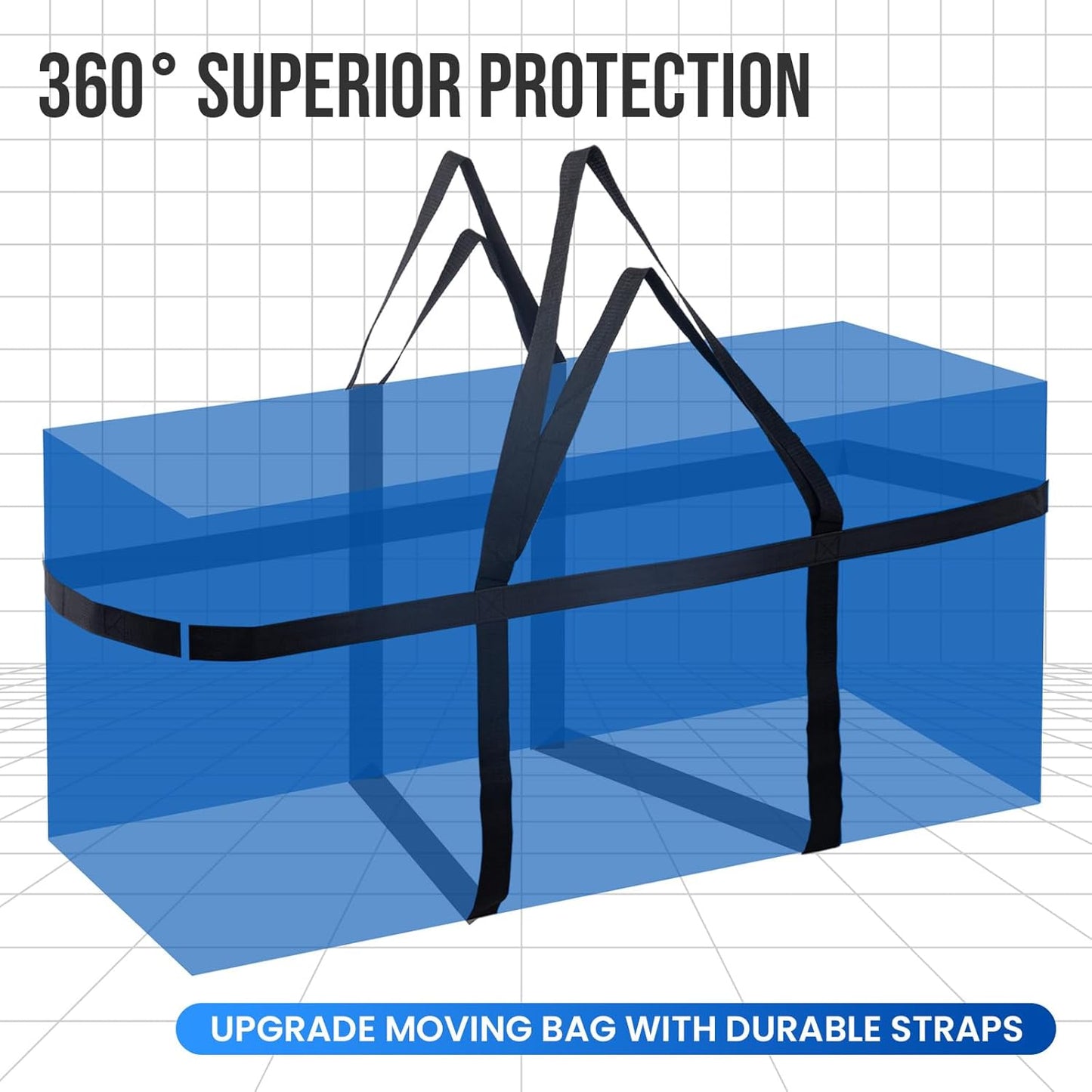 69 Gallon Extra Large Storage Bags, XXL Blue Heavy Duty Moving Bags for Storage with Visible Window, Wrap around Handles, Totes for Space Saving, Alternative to Moving Boxes (2 Pack)