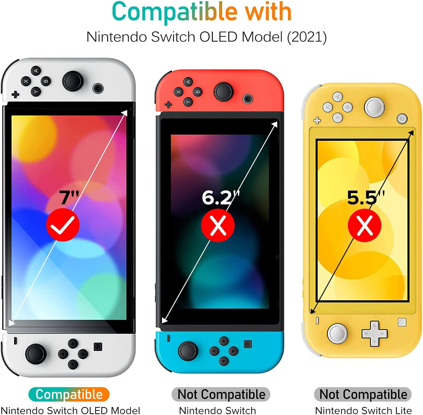 4-Pack Tempered Glass Screen Protector Designed for Nintendo Switch OLED Model 2021&2023 with [Alignment Frame] Transparent HD Clear[Updated Version] Screen Protector for Switch OLED 7''