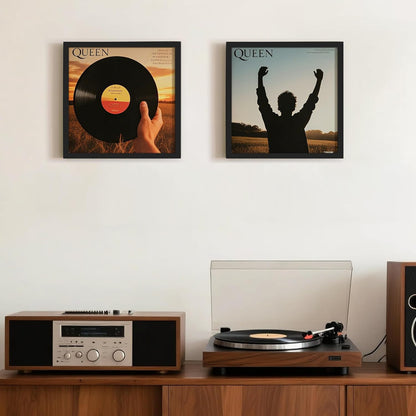 12.5X12.5 Record Frame, Vinyl Frames for 12Inch Album Cover, Wall Display for Home Decor, Black, 2 Pack