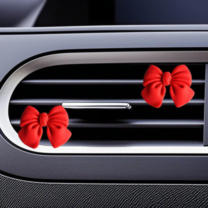 6 Pcs Bow Car Vent Clips (Red)