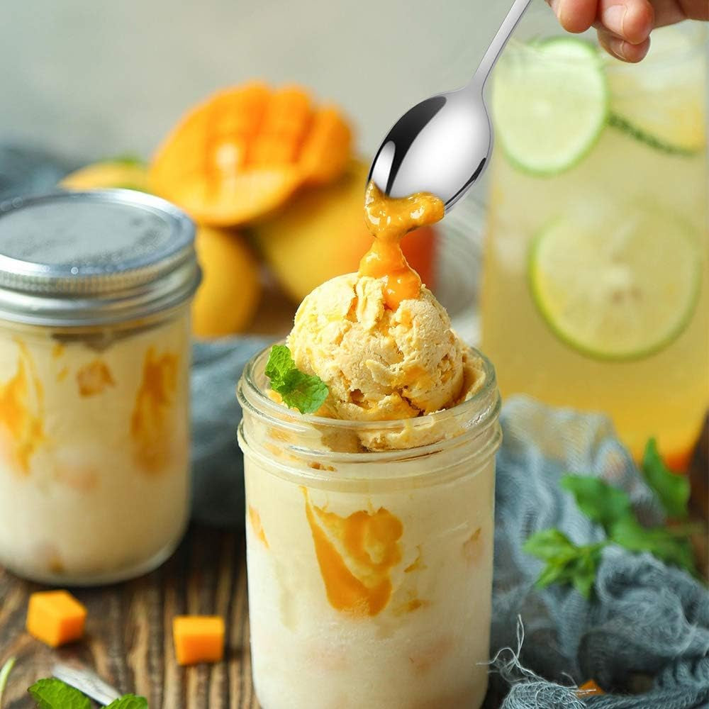 Teaspoons, 16 Piece Spoons Silverware, 6.7 Inches Premium Food Grade Stainless Steel Tea Spoon, Kitchen Dessert Spoons Set, Mirror Finish Dishwasher Safe