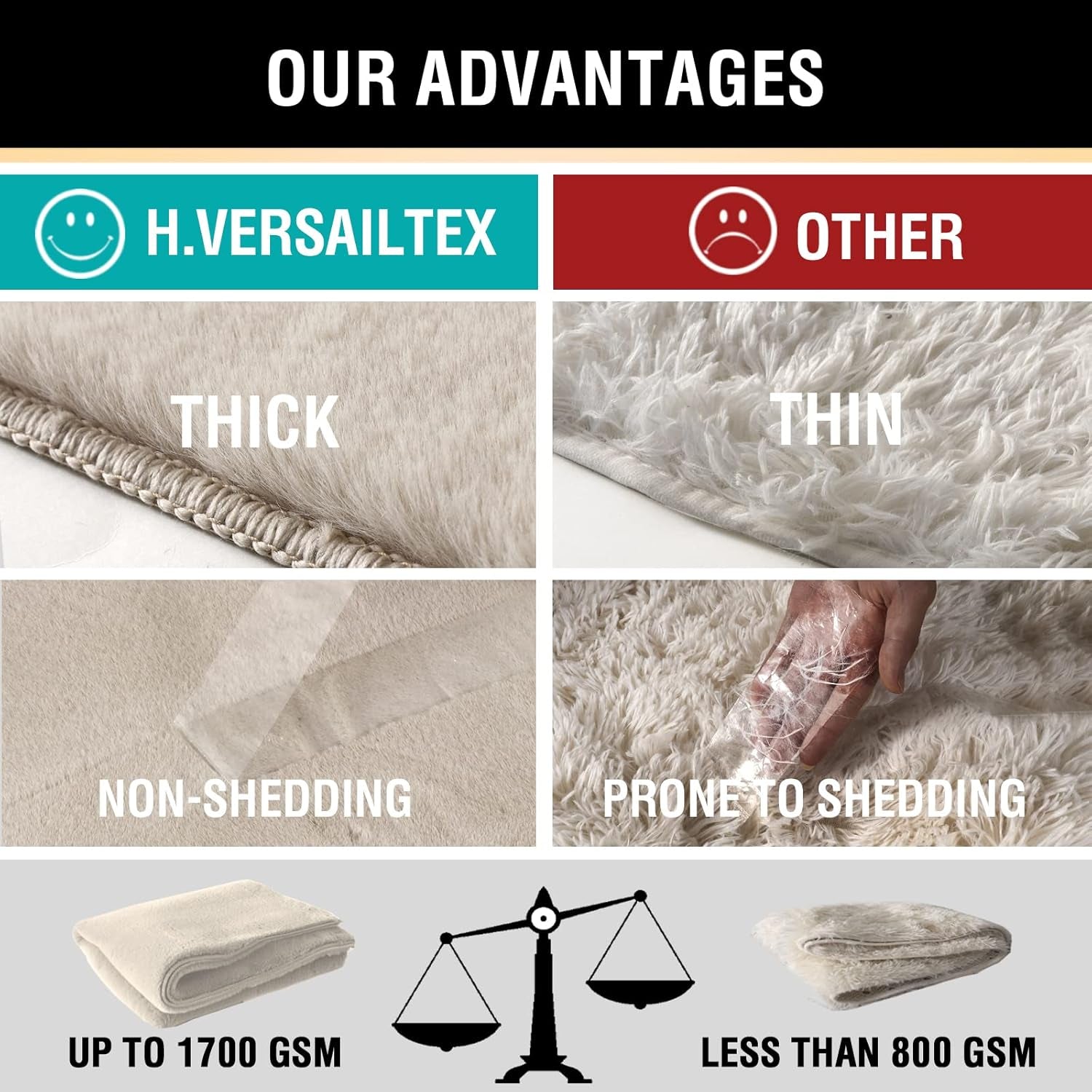 Area Rug Super Soft Faux Fur Rugs 2X3 Feet Modern Unisex Beige Tufted Solid High Pile Machine Made Faux Fur Area Rug for Nursery Room, Living Room, Home Office