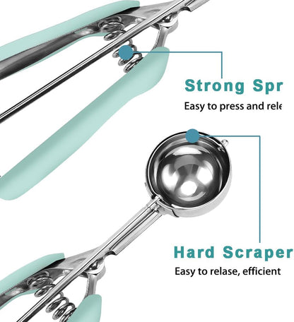 Cookie Scoop 1.5 Tablespoon, Size #50 Cookie Dough Scoop, Cookie Scoop for Baking, Mint, Spring-Loaded Scoop, Comfortable Grip