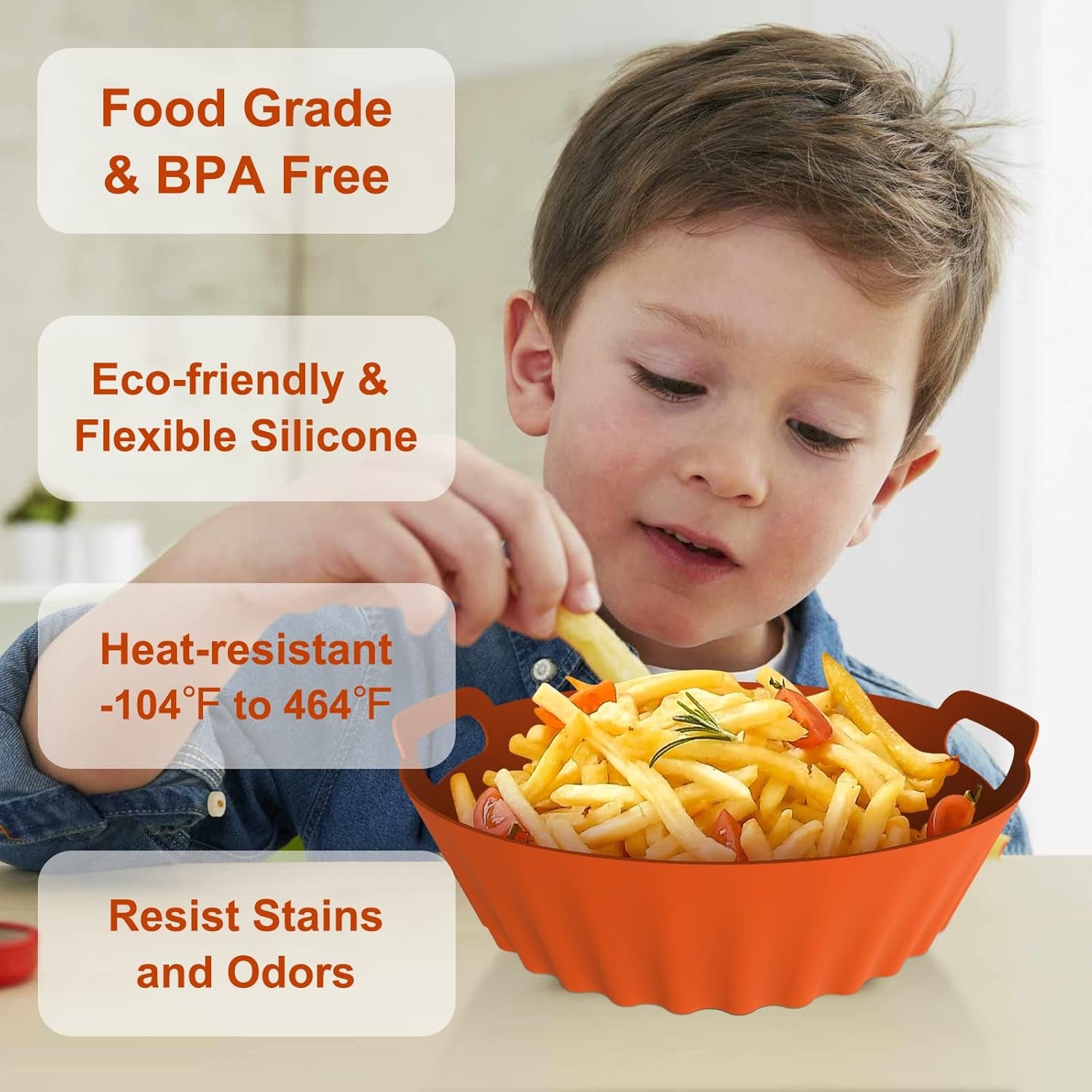 Silicone Air Fryer Liners Reusable Airfryer Liners 2 Pack 3-5 QT Silicone Pot 7.7 Inch, Air Fryer Basket round Silicone Mat Oven Baking Tray Replace Parchment Paper for Air Fryer Accessories