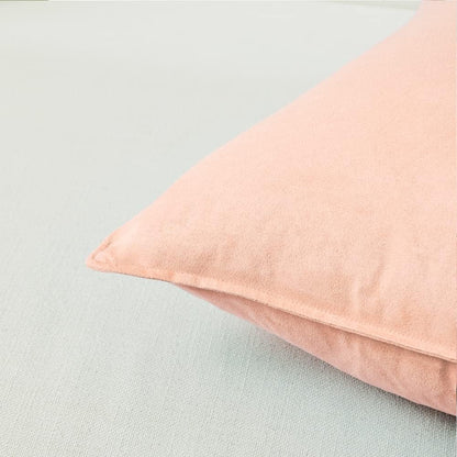2 Packs Premium Faux Suede Decorative Throw Pillow Covers, Super Soft Square Pillow Case,Solid Cushion Cover for Couch/Sofa/Bedroom (16"X 16",Set of 2, Peach)