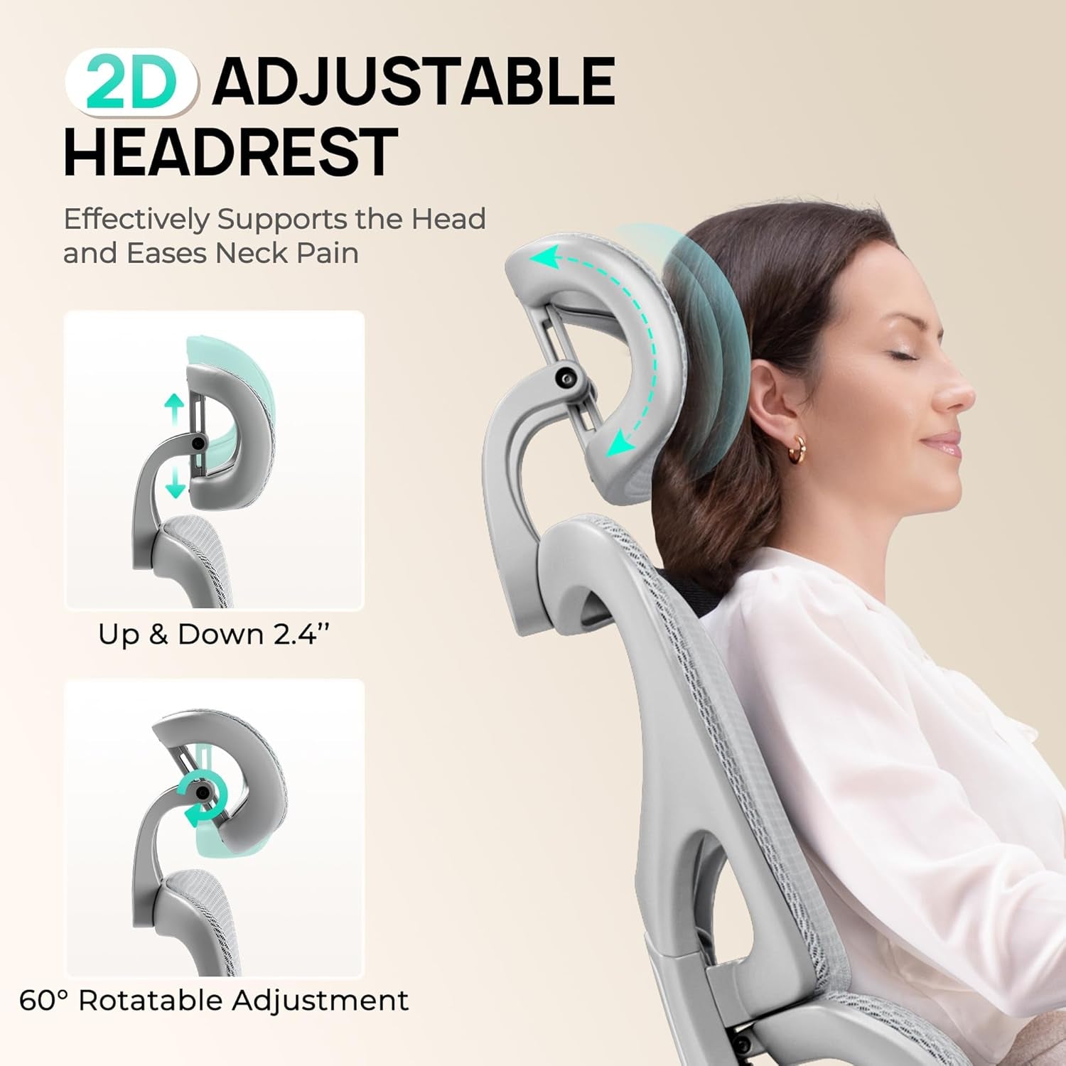 Ergonomic Mesh Office Chair with Footrest and Lumbar Support, Adjustable Gaming Chair with Multi-Tilt Backrest, Headrest, and 3D Armrests, Sturdy Steel Base, Grey