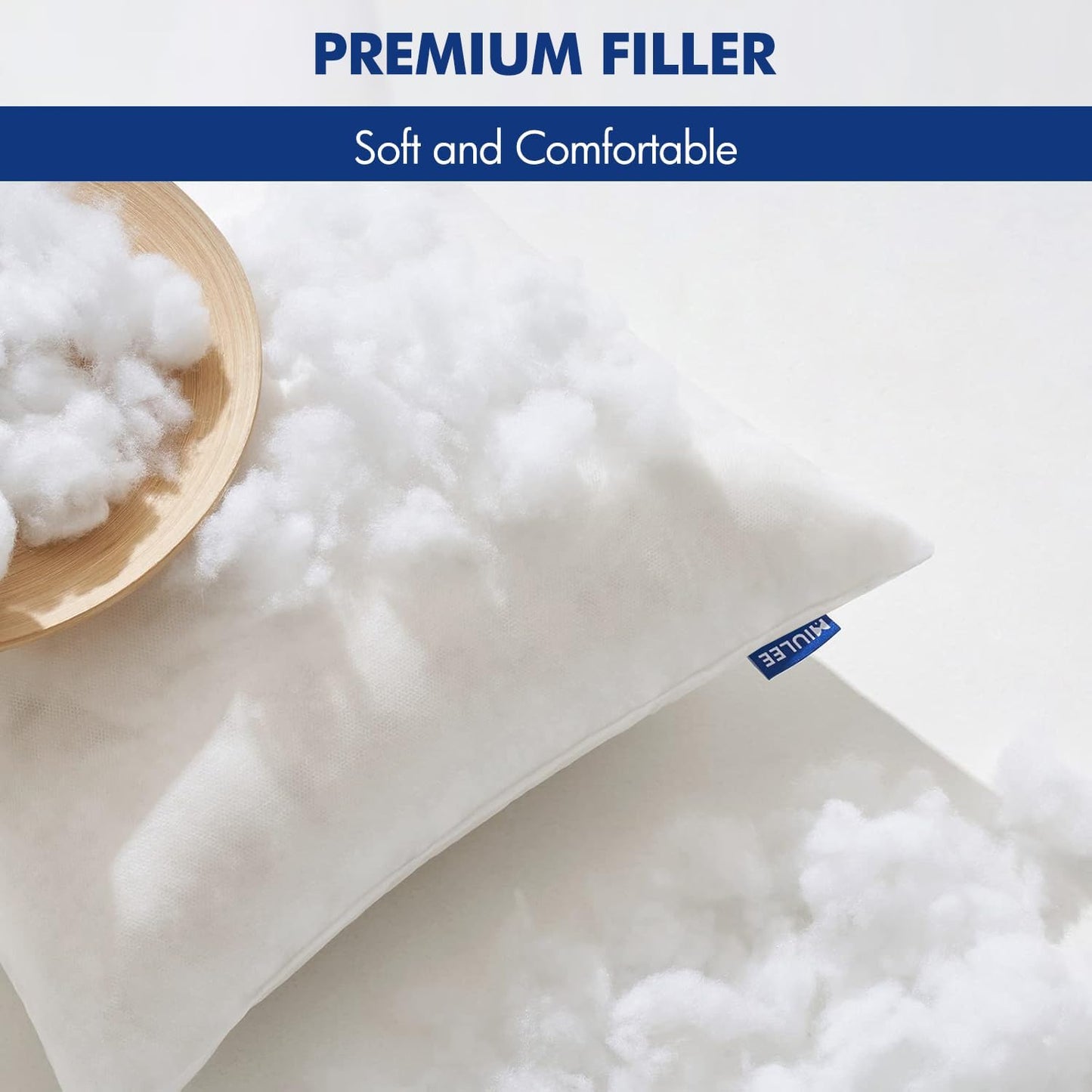 12x20 Inch Decorative Rectangle Pillow Insert, Premium Fluffy Cushion Filler for Sofa and Living Room