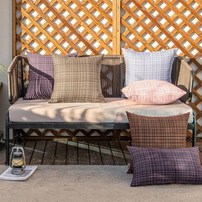 Outdoor Waterproof Throw Pillow Covers Decorative Farmhouse Water Resistant Cushion Covers for Tent Patio Garden Couch Sofa Pack of 2, 16X16 Inch Pink