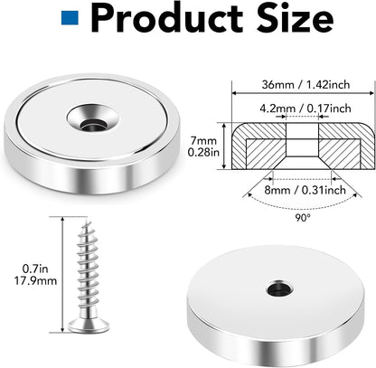 Refrigerator Magnets 12Pcs Magnet Clips Fridge Magnetic,Strong Neodymium Cup Magnets, Waterproof, Rare Earth