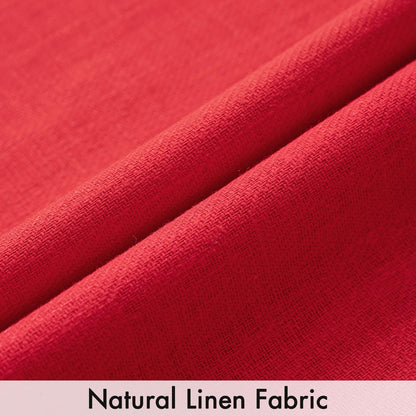 Set of 2 Decorative Linen Pillow Covers, 18x18 Inches, Red Farmhouse Solid Neutral Throw Pillowcases for Sofa, Couch, and Bed Decor in Living Room