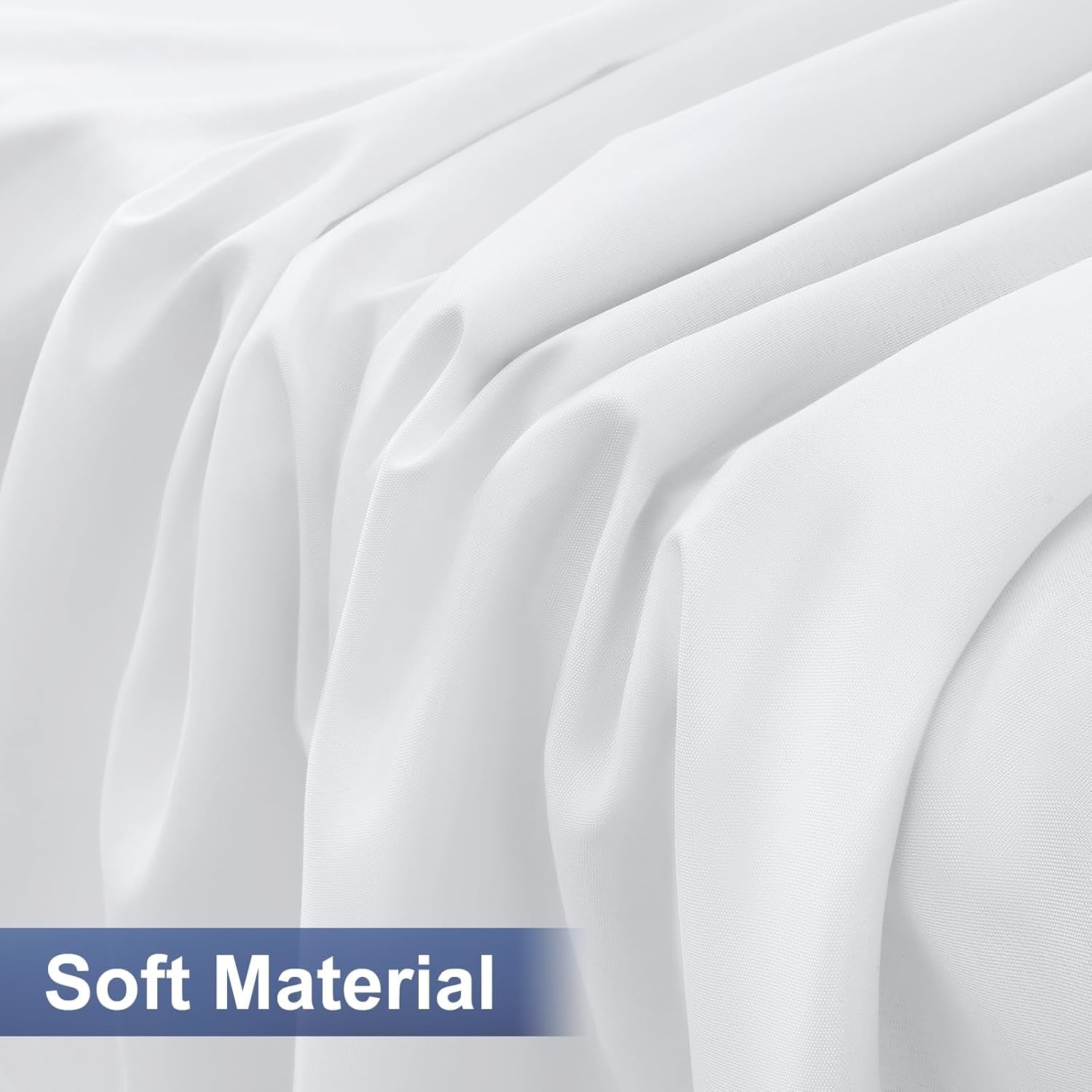 2 Packs Rectangle Fitted Tablecloth, 6 Foot Washable Fabric Table Cloth, Waterproof Polyester Table Cover for Party, Trade Show, Outdoor and Indoor (White, 30" X 72")