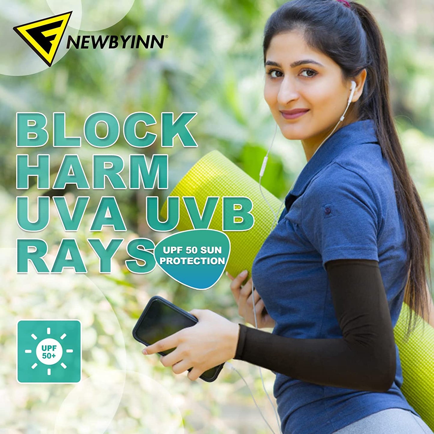 UV Sun Protection Arm Sleeves for Men Women Youth, Cooling Sleeve to Cover Tattoo, Mid-Compression Arm Cover