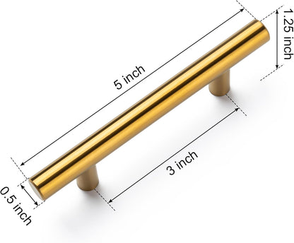 4 Pack Cabinet Pulls Brushed Nickel Stainless Cabinet Handles, for Kitchen and Bathroom Cabinets, 5 Inch Length, 3 Inch Hole Center