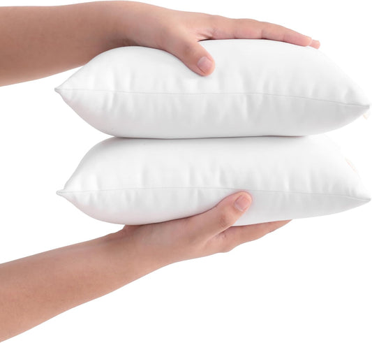 2 Pack Microfiber Mini Pillows, 11X7 Inches, Soft Washable Travel Nap Pillows, White