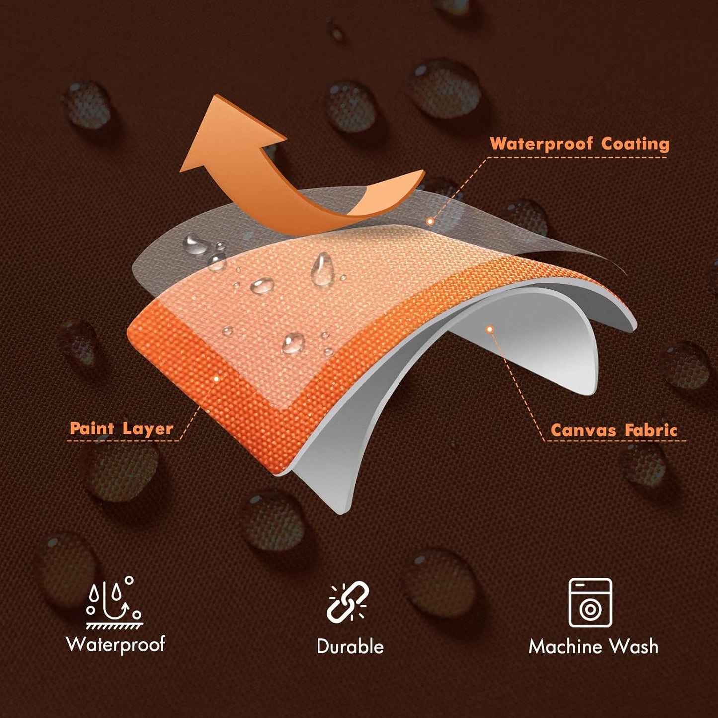 Outdoor Waterproof Throw Pillow Covers Set of 2 Relax Decorative Outdoor Square Pillowcases for Chair Patio Garden Couch Tent Balcony Sofa Orange 16X16 Inch