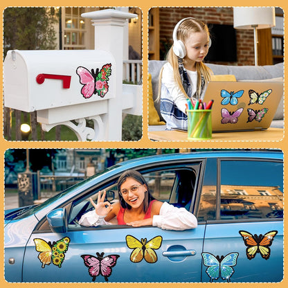 20-Piece Butterfly Diamond Painting Magnet Set - Decorative Refrigerator Art Stickers for Christmas