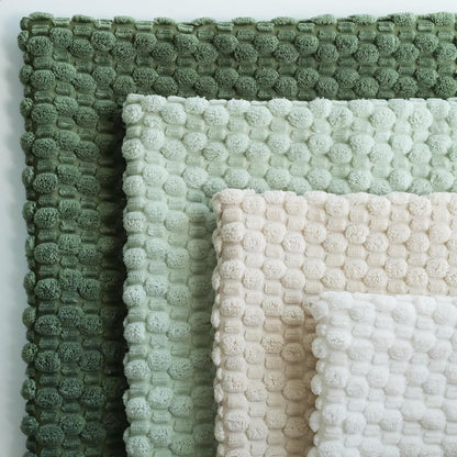 Pack of 4 Spring Decorative Throw Pillow Covers Farmhouse Boho Home Decor Striped Corduroy Square Pillowcases 18 X 18 Inch Green
