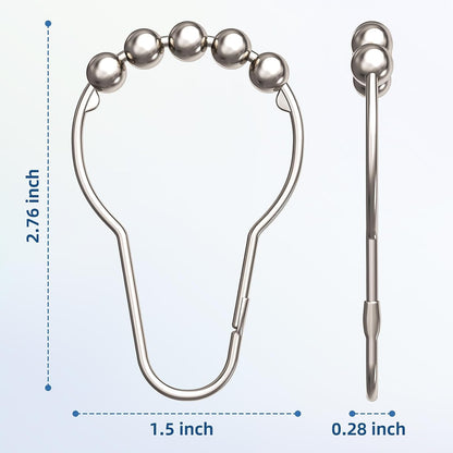 Clear Shower Curtain Liner 72 X 78 and Nickel Shower Curtain Rings