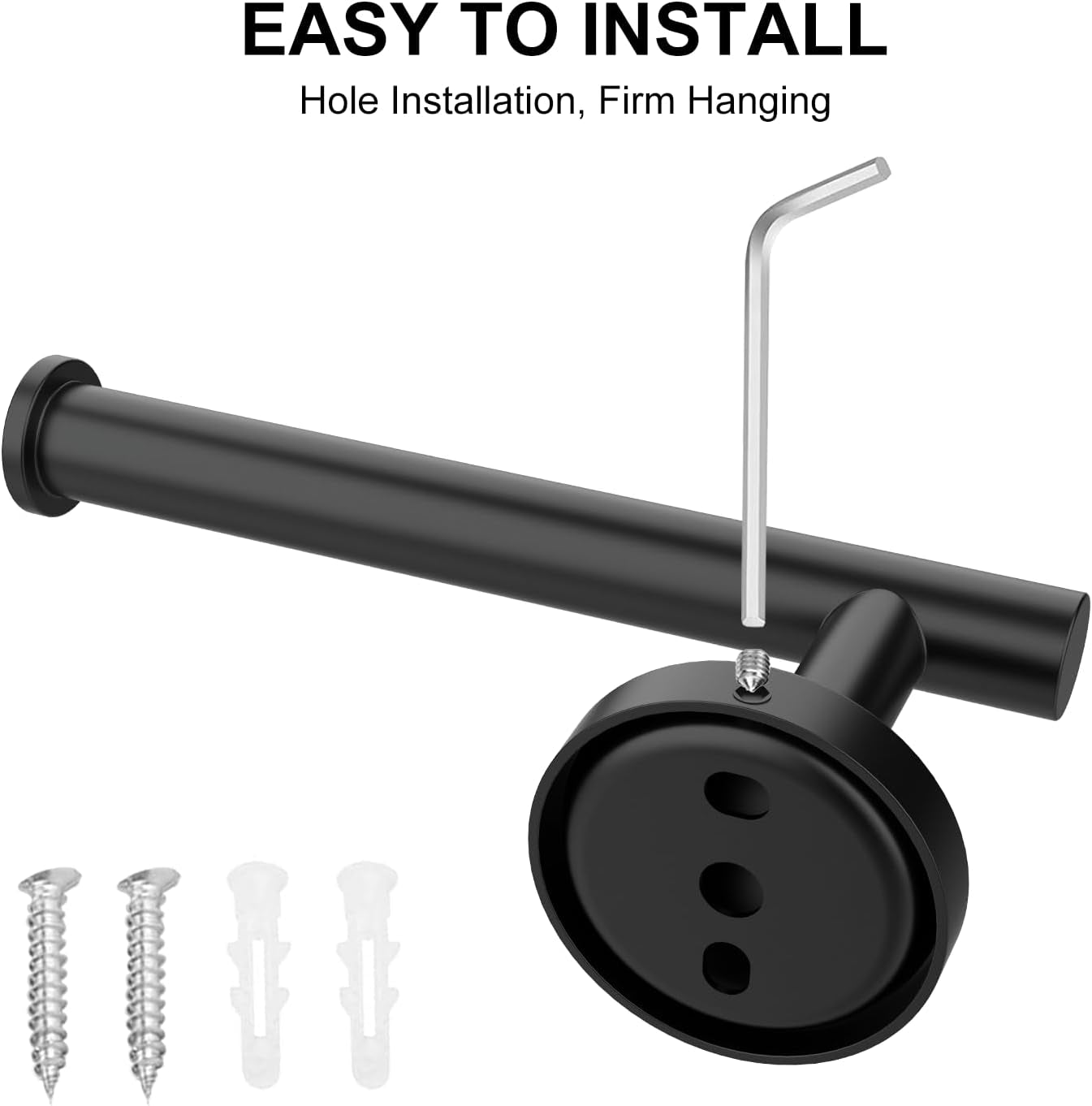 Towel Holder for Bathroom Wall Matte Black Towel Ring & Toilet Paper Holder Wall Mount Bathroom Toilet Paper Roll Holders 304 Stainless Steel Tissue Holder