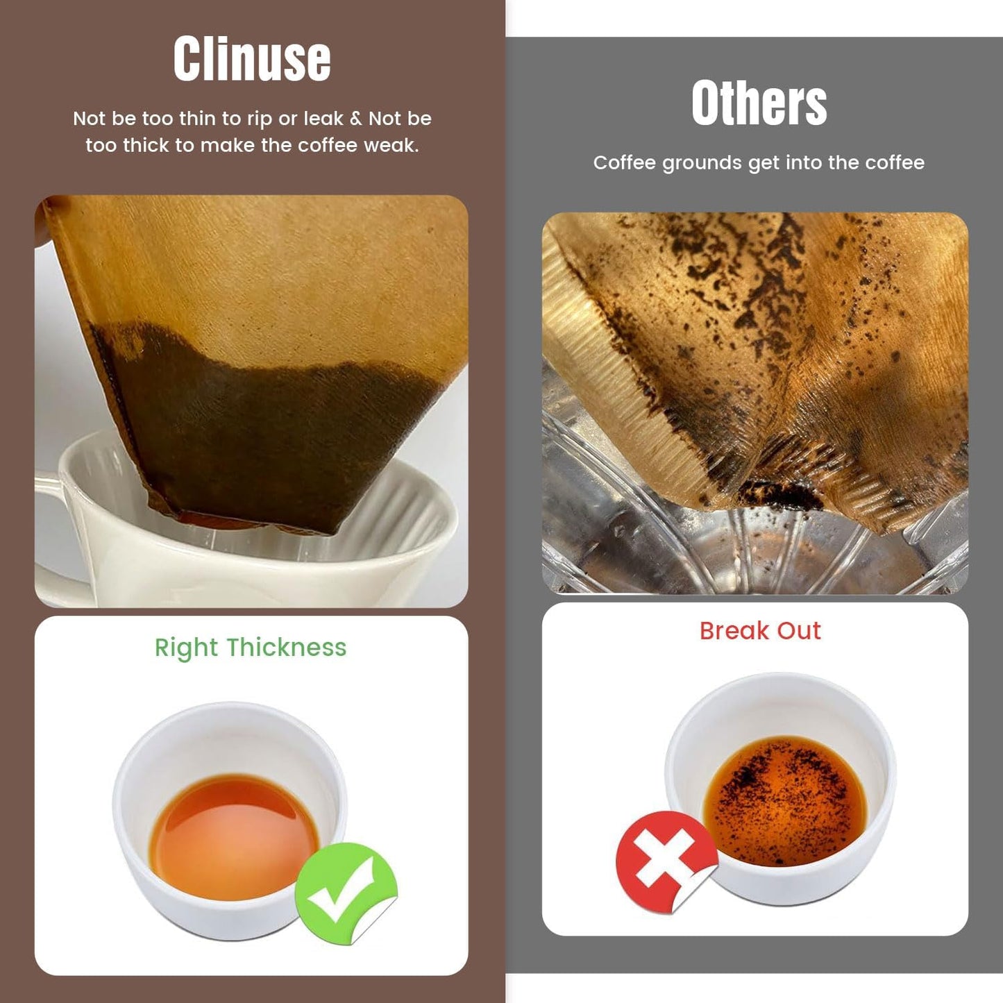 200 Count Cone Coffee Filters #4, Unbleached 04 Coffee Filters 8-12 Cup, Disposable Natural Paper Filters, No.4 Cone Filters for Ninja, Pour over and Drip Coffee Maker