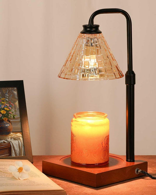 Vintage Candle Warmer Lamp with Timer Dimmer, Adjustable Height, House Warming Birthday Gifts for Women Mom, White Candle Lamp Warmer, Wax Warmer Lamp for Jar Candles with 2 Bulbs