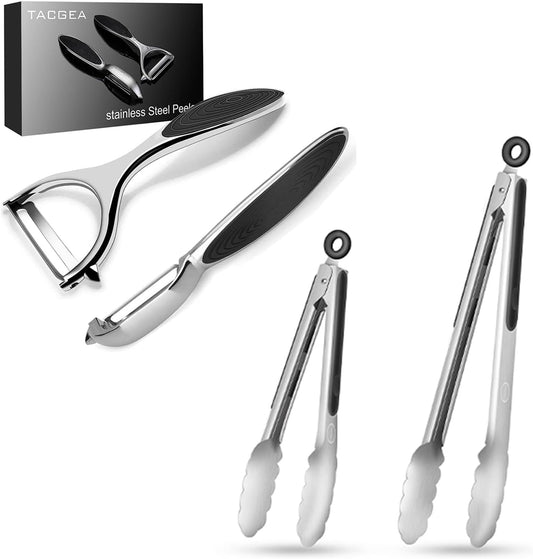 Vegetable Peeler & Stainless Steel Kitchen Tongs