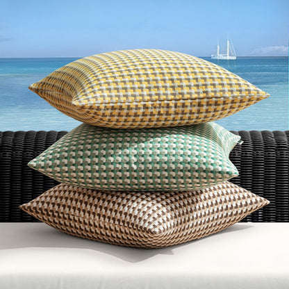 Pack of 2 Outdoor Throw Pillow Covers Decorative Farmhouse Square Waterproof Pillows for Tent Patio Garden Balcony Sofa, 12X20 Inch Yellow