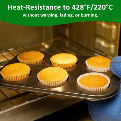 225Pcs Parchment Cupcake Liners - Standard Muffin Cups Liners for Baking, Parchment Paper Cupcake Wrappers with Excellent Greaseproof, Balanced Non-Stick & Non-Slip, Food Grade (Natural)
