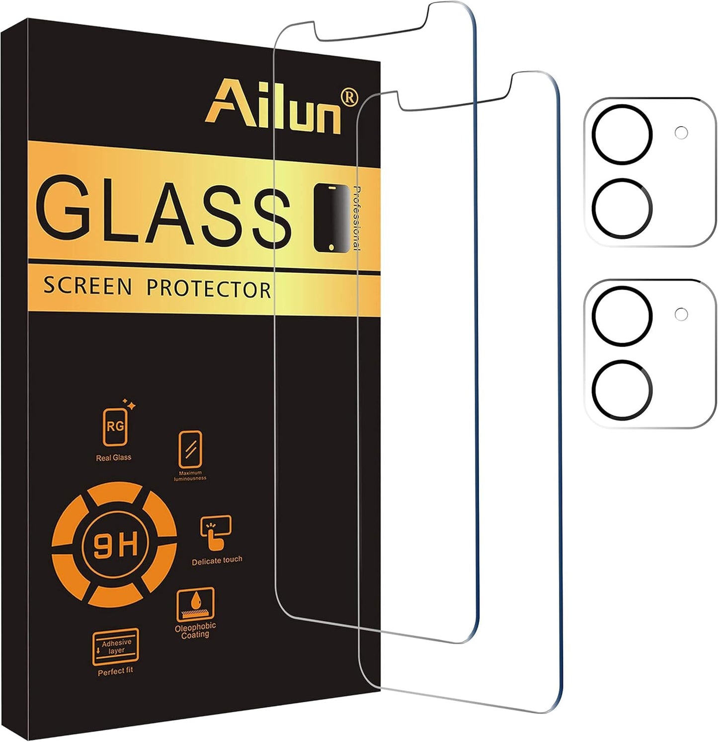 2 Pack Screen Protector Compatible for Iphone 12[6.1 Inch] + 2 Pack Camera Lens Protector and Privacy Screen Protector Compatible for Iphone 12/Iphone 12 Pro 2020 6.1 Inch 2 Pack