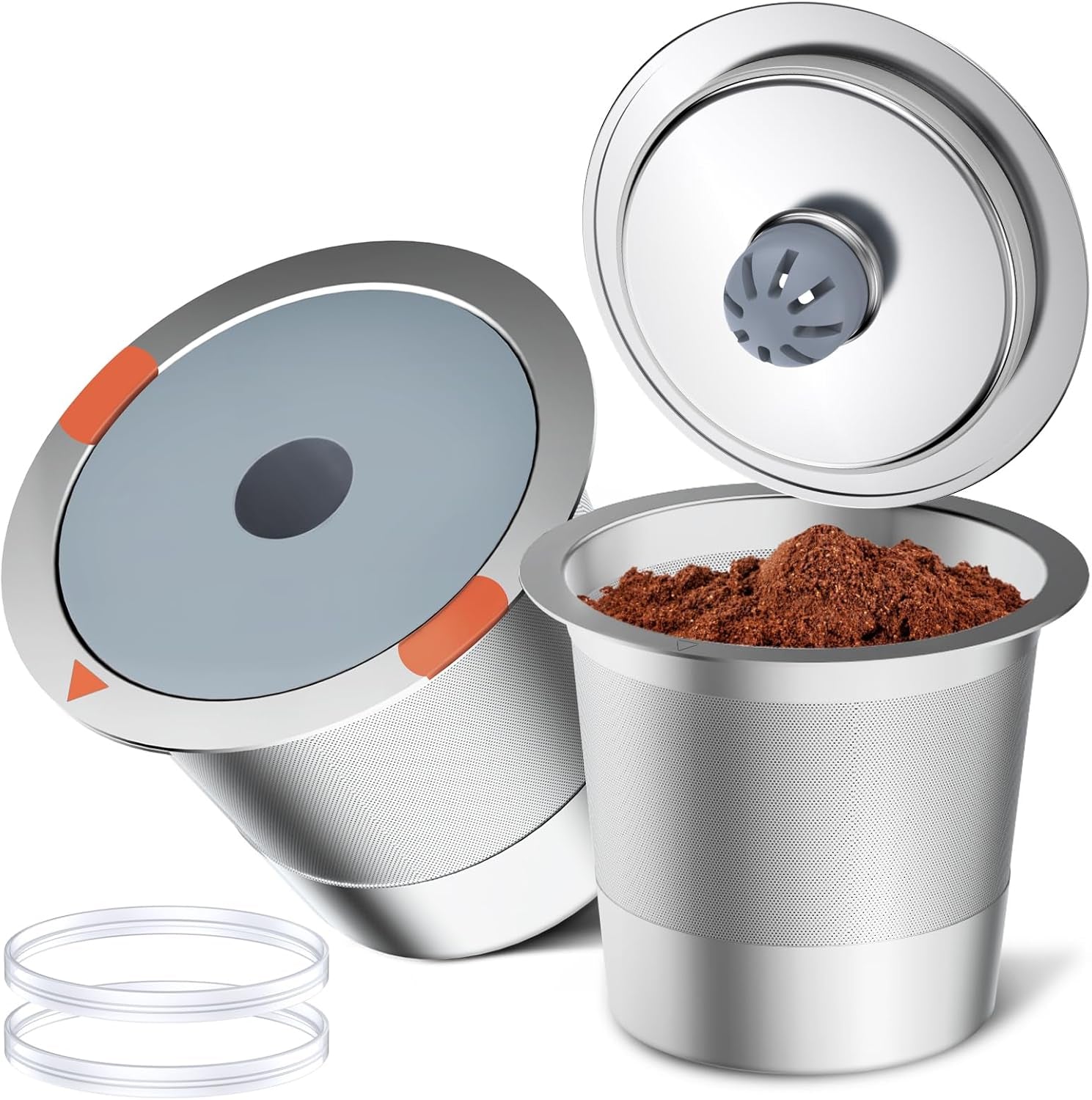 Reusable K Cup Coffee Filters,Universal Stainless Steel Refillable K Cups Filter Use for Keurig 2.0 and 1.0 Coffee Makers-Brewers