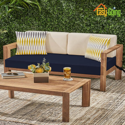 42X18X3 Inch Waterproof Outdoor Couch Bench Cushion Covers Only Replacement Non-Slip Patio Seat Cushion Slipcover with Zipper and Adjustable Straps Navy