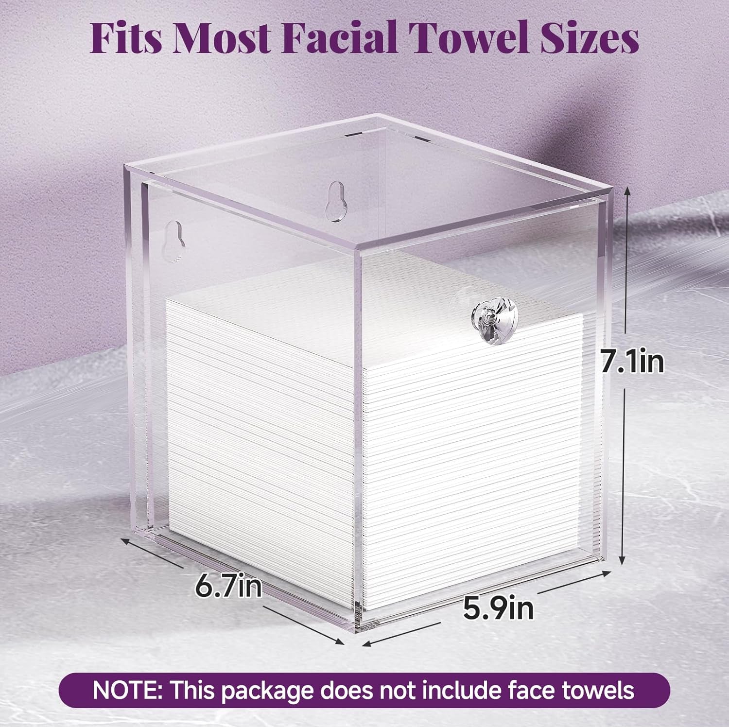 Clean Skin Club Face Towels Holder - Stackable Acrylic Organizer Compatible with Clean Skin Club Towel XL, Bathroom Vanity, Dresser Holder, Dustproof Multipurpose for Makeup, Skincare, Clear