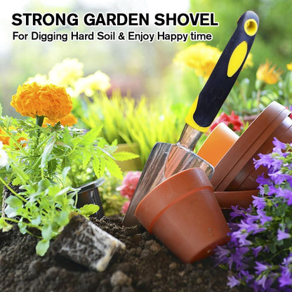 Trowel Garden Tool Gardening Shovel, Stainless Steel Hand Shovel with Rubber Handle, Garden Hand Tools for Men, Women and Kids.