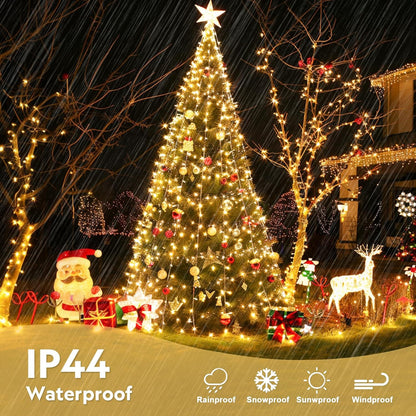 400 LED String Lights Indoor Outdoor Waterproof, 132 Ft Warm White Christmas Lights Plug in with Remote, 8 Modes Led String Lights for outside Patio Holiday Party Bedroom Classroom Decor