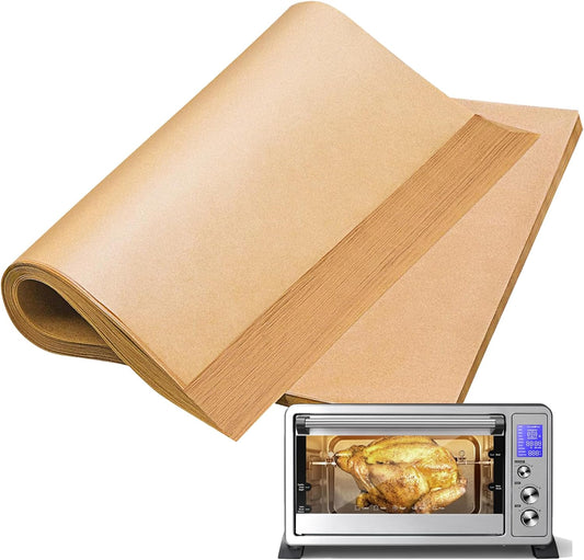 Air Fryer Liners Disposable Compatible with TOSHIBA AC25CEW-SS Large 6-Slice Convection Toaster Oven Countertop, 100Pcs Parchment Paper Sheets Air Fryer Baking Paper Airfryer Liners for TOSHIBA Oven