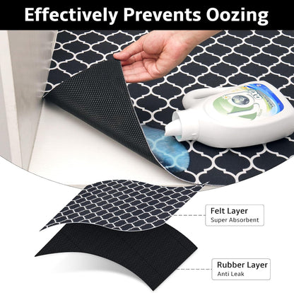 Waterproof under Sink Mat, Absorbent Quick Dry under Sink Mat, Non-Adhesive Slip Resistant Shelf Liner for Kitchen & Bathroom Cabinets (Dark Gray, 24"×24")