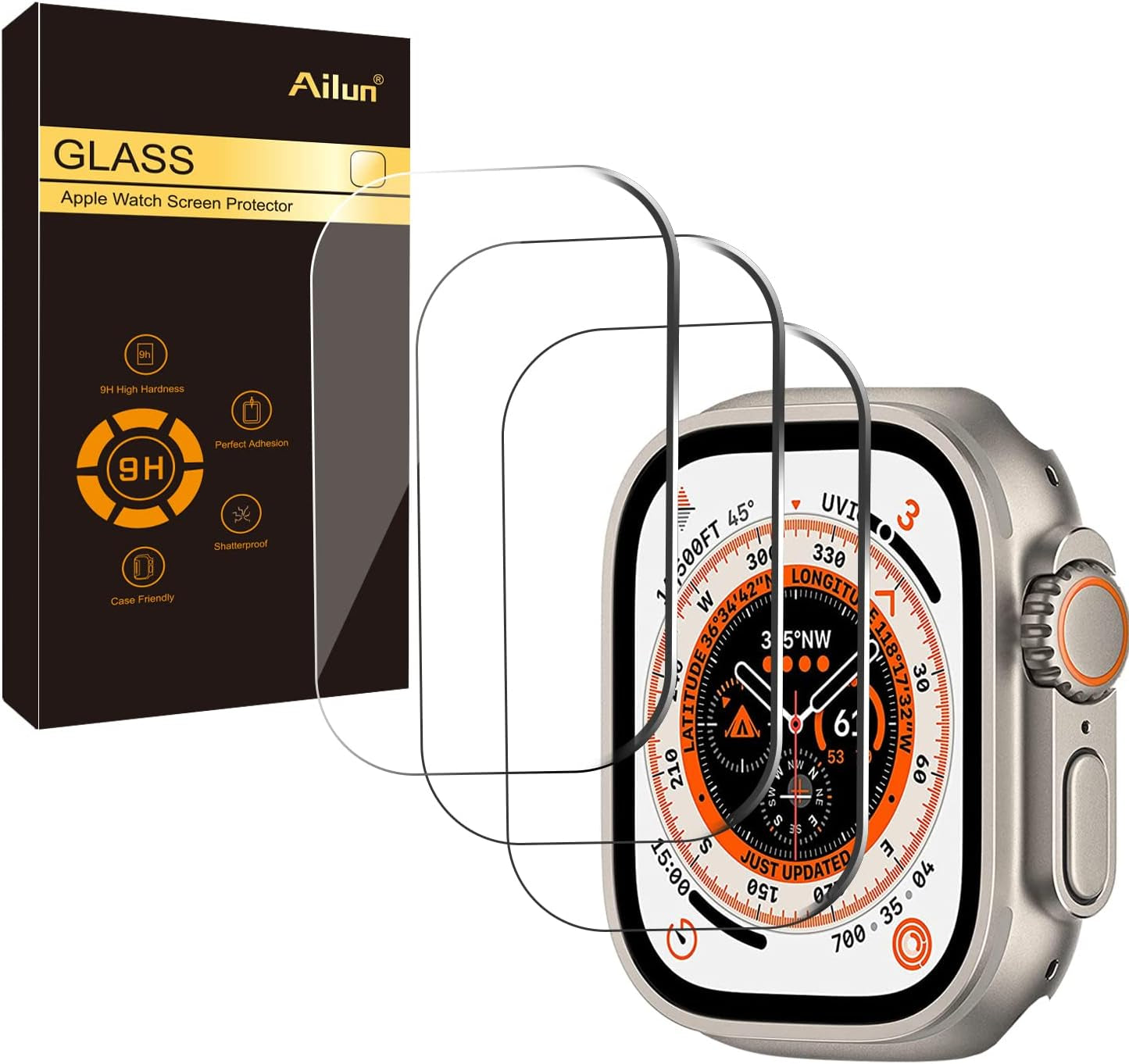 for Apple Watch Ultra 2/Ultra Screen Protector [49Mm], Tempered Glass Film and Iphone 14 Pro[6.1 Inch Display] 2Pack Privacy Screen Protector+ 2 Pack Camera Lens Protector