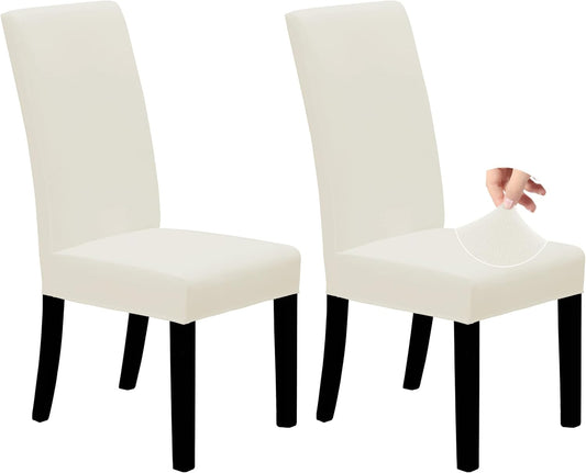 Dining Chair Covers Stretch Dining Room Chair Covers Set of 2, Parsons Chair Slipcovers for Dining Room, Ceremony, Banquet, Ivory