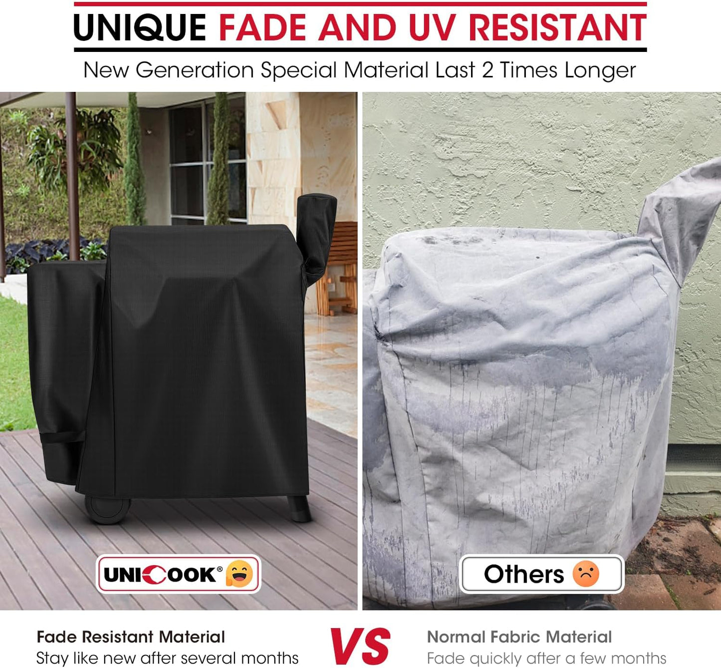 Pellet Grill Cover Compatible with Traeger 22 Series, Lil Tex, Outdoor Full Length Pellet Smoker Cover, Unique UV Resistant Waterproof Vinyl Exterior with Polyester Lining