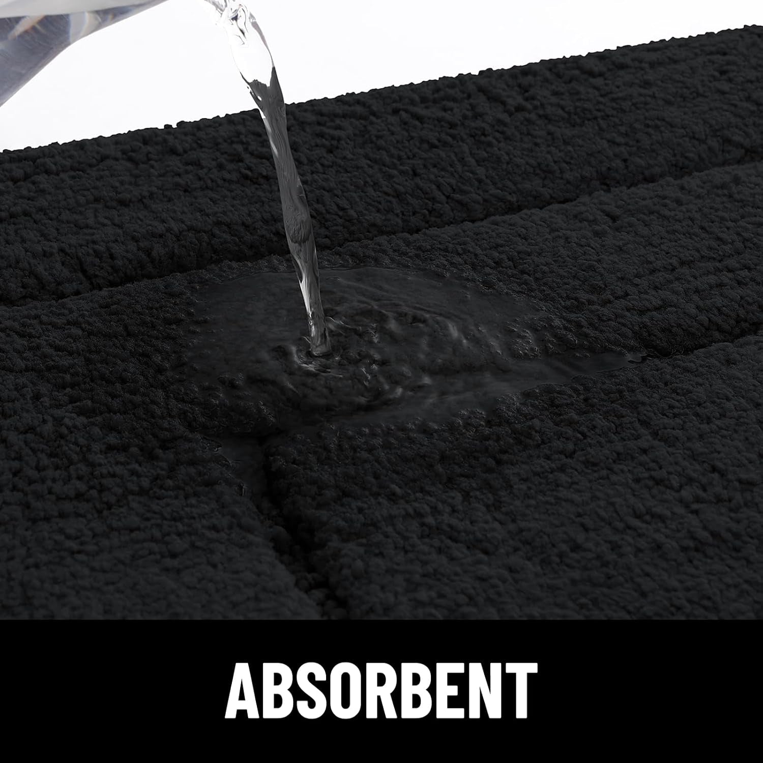 Bath Rug and Dog Door Mat Set, Luxury Chenille Bath Rug (Black 30X20) and Classic Dog Door Mat for Muddy Paws (Black 30X20)