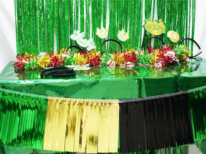 Green Party Table Covers Disposable Tablecloth for St. Patrick’S Day/Birthdays Party/Turtle/Hawaiian Ceremony Decorations Rectangle Tablecover 54'' X 108'' - 2 Packs