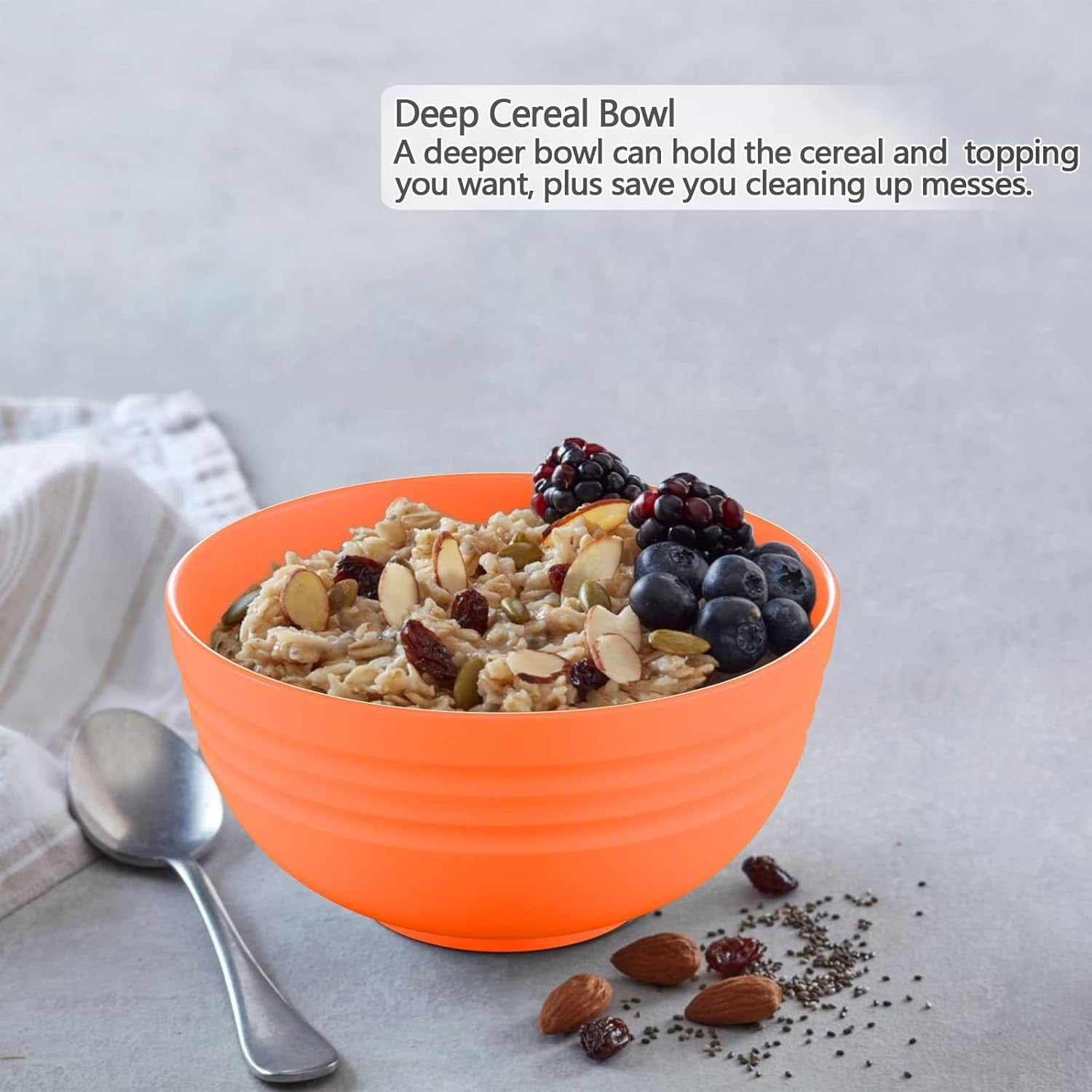 Unbreakable Cereal Bowls 25 OZ Microwave and Dishwasher Safe Bpa-Free Bowl Dessert Bowls for Serving Soup, Oatmeal, Pasta and Salad [Set of 6]