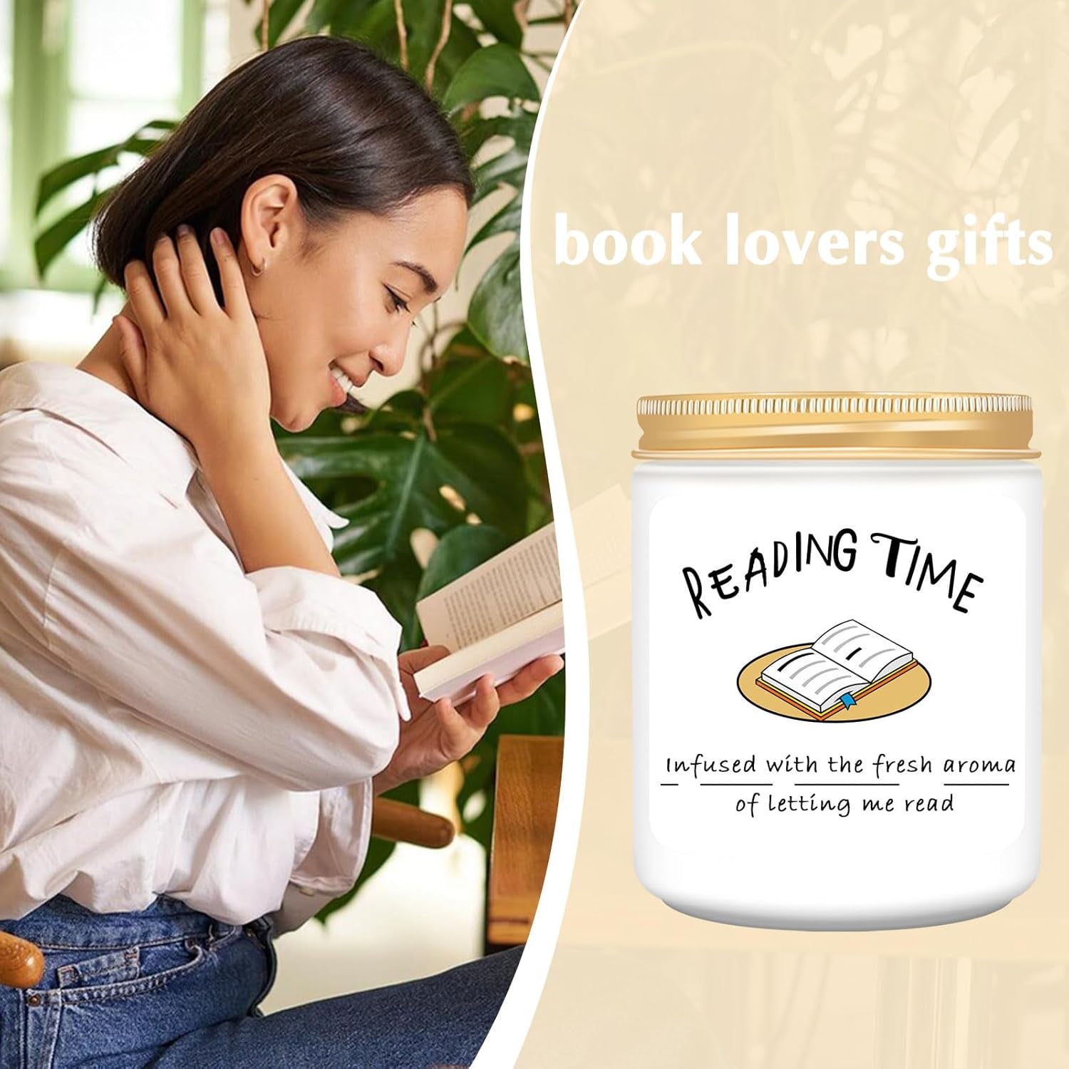 Book Lover Candle Gifts for Readers- Reading Bookish Gift Candles, Thanksgiving Christmas Birthday Gifts for Bookworm, Librarian
